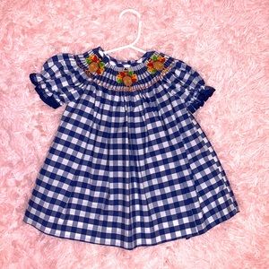 Thanksgiving smocked dress for baby girl